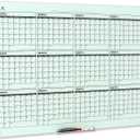 TSJ OFFICE Glass Calendar Whiteboard - 48 x 36 Inches Wall Mounted Dry Erase Yearly Planner for Wall, Large Magnetic Glass White Board for Office, Home & School