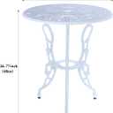 C/G 3-Piece Bistro Set - Outdoor Patio Table Set, Anti-Rust Cast Aluminum, White
