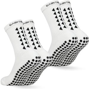 Gain The Edge Soccer Grip Socks - Set - White (Medium)