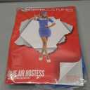 Morph Air Hostess Costume for Women Blue - Retro Stewardess Outfit Womens - Flight Attendant Costume for Women (Medium)
