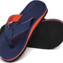 INMINPIN Kids Boys Girls Flip Flops Comfort Quick-Dry Beach Pool Aqua Thong Sandals(Little Kid/ Big Kid), Blue Orange, Size: 1 Big Kid