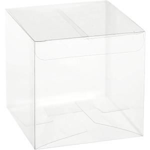 100 Pcs Plastic Storage Boxes - Transparent Gift Boxes, Empty Containers Packing Box for Party Favors Ideal for Cookies, Ornament, Gifts, Wedding, Birthday and Parties, 4x8"