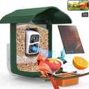 birdsnap® PAVBird Feeder with Camera,2K HD with 64GB Card, AI Identify Smart Bird House Cam Solar Panel,Live Stream,Motion Detection,Auto Record Video for Backyard Outdoors,Ideal Gift for Bird Lover