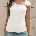 Saodimallsu Womens Sleeveless Sweater Tops Summer Casual Boat Neck Lightweight Knit Loose Trendy Sweater Vest (M)