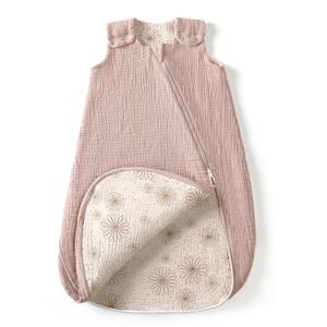 lulumoon Sleep Sack Muslin for Baby: Cotton Wearable Blanket for 3-9 Months - Soft Lightweight Ideal for Nursery Lounge Nighttime Naptime 6-12 Months (Small, Sanddaisy)