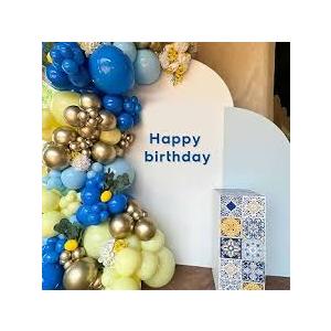 Yellow Blue Balloons, 12 Inch Blue and Yellow Balloons Set Macaron Yellow Balloon Metallic Blue Confetti Balloon for Kids Cartoon Theme Birthday Baby Shower Party Supplies