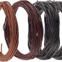 4 Colors 21.87 Yards 1MM Cowhide Leather String Lace Cord for Jewelry Making Round Thin Genuine Real Leather Cording Rope Braiding Strip Thread for Crafting Necklace Bracelets Wraps Beading