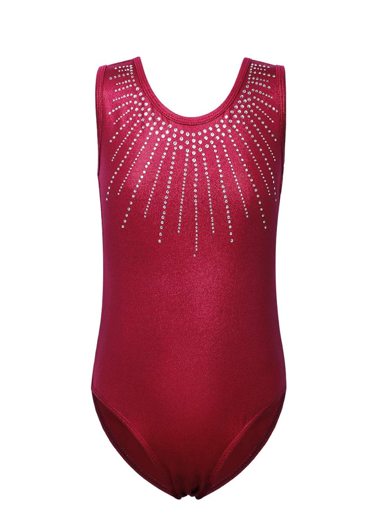 BAOHULU Gymnastics Leotards for Girls Shiny Jewels Kids Athletic Apperal Dance Outfit, 10A