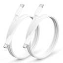 3FT USB C to USB C Cable, 2 Pack USB Type C Charger Cable 60W Fast Charging 3 Foot USBC to USBC Cord for iPhone 17 16 15 Pro Max, Samsung Galaxy S25 S24, Moto LG, Google Pixel, iPad Air 4 (White)