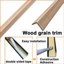 3 PCS 45" Wall Corner Protector Trim Borders for Wall Walnut Wood Grain Wall Edge Strip Crown Molding Trim Door and Window Frames Mirror Backsplash Tile Edge