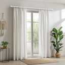 Zeerobee Curtain Rods for Windows 144 to 168, 1 Inch Adjustable Heavy Duty White Curtain Rod, Outdoor Indoor Room Divider Modern Drapery Pole, 144-168"