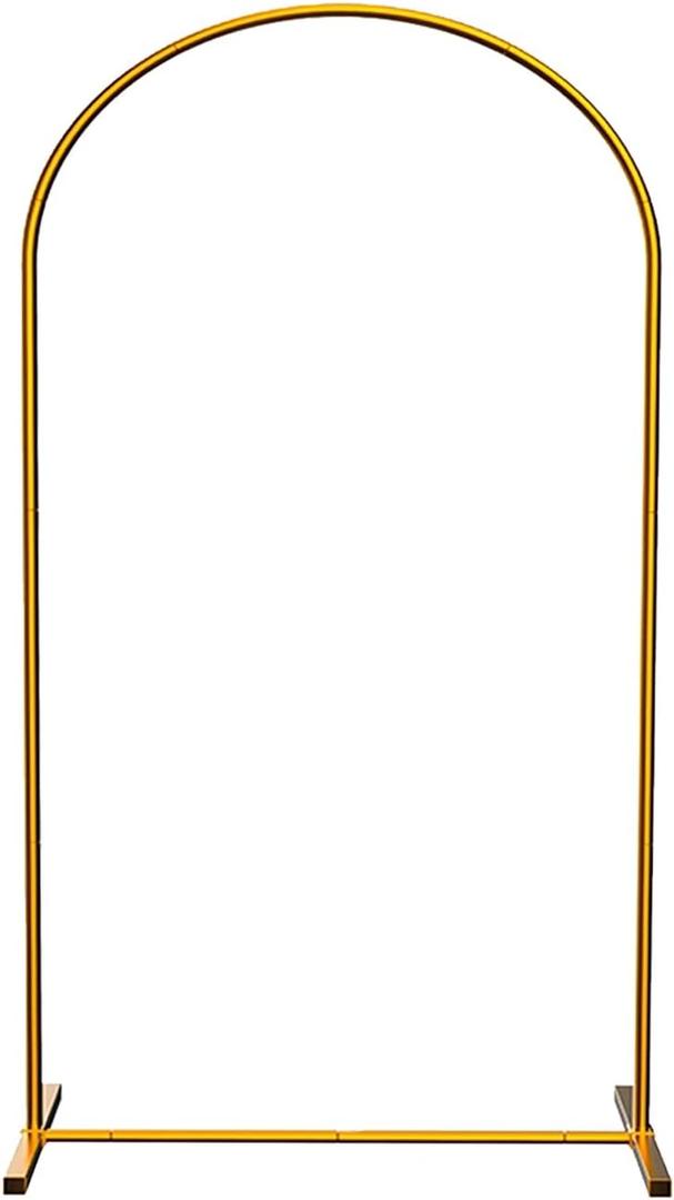 LANGXUN Gold Metal Arch Backdrop Stand Set, 7.2ft / 6.6ft / 6ft Balloon Arch Frame for Wedding Birthday Party Baby Shower Graduation Anniversary Decoration (6.6ft 1 pc)