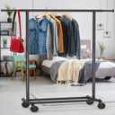 Simple Houseware Heavy Duty Clothing Garment Rack, Holds Up to 150 lbs, 42 to 67 Inches Extendable Rod, Black
