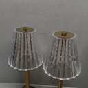 Liliful 2 Pcs LED Portable Cordless Table Lamp Touch Battery Operated Rechargeable Gold Desk Lamp 3 Color Dimmable for Bedroom Living Room Dining (Gold,Classic Style)