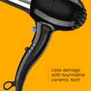 Conair Hair Dryer, 1875W Full-Size Hair Dryer with Ionic Conditioning, Blow Dryer, Tourmaline Ceramic Technology for Quick Drying, Black/Chrome
