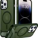 Temdan Magnetic Compatible with iPhone 14 Pro Max Case, [Built-in Invisible Kickstand][Compatible with MagSafe] [Military Grade Shockproof] Slim Translucent Matte Phone Case for iPhone 14 Pro Max 6.7"