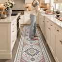 Color&Geometry Kitchen Floor Runner 24x108 Vintage Anti Fatigue, Oatmeal