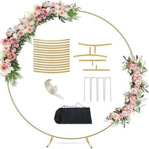 Antizz 6.6FT Round Arch Stand kit Metal Circle Backdrop Stand Wedding Arches with Storage Bag for Gender Reveal Baby Shower Ceremony Birthday Party Decorations