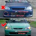 IKON MOTORSPORTS, Grille Compatible With 1996-1998 Civic Pre-Facelift Models, ABS Black Front Bumper Hood Grill Hood Guard by, 1997