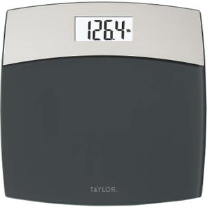 Taylor Digital Scales for Bodyweight Mixed Metal with Brushed Stainless Steel, 440 LB Capacity, Bathroom Scale, White Backlight Readout, Highly Accurate Digital Bathroom Scale