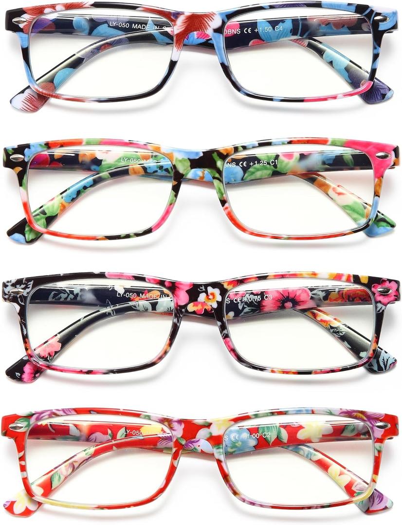 Reading Glasses for Women, Stylish Blue Light Blocking Readers, Ladies Eyeglasses, Fashion Computer Eye Glasses, 1.75 x