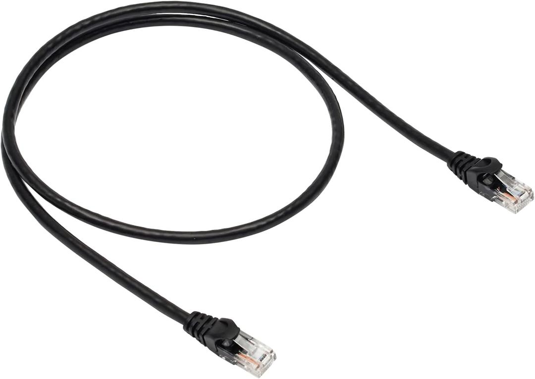 Amazon Basics RJ45 Cat 6 Ethernet Patch Cable, 10Gpbs High-Speed Cable, 250MHz, Snagless, 3 Foot, Black