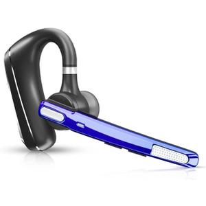 Bluetooth Headset V5.0, Wireless Bluetooth Earpiece 24Hrs HD Calling,CVC8.0 Dual Mic Noise Cancelling, Hands-Free Bluetooth Earphone for Driving/Business/Office (Blue)