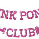 Pink Pony Club Banner - Cowgirl Birthday Party Decor, Western Cowgirl Bachelorette Party Decorations Hot Pink