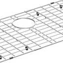 Large Sink Protector for Kitchen, Metal Sink Bottom Grid with 28-3/4" X 15-3/4",Stainless Steel Kitchen Sink Grate with Rear Drain Hole, Kitchen Sink Rack with Strainer for Single Bowl