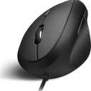 Perixx PERIMICE-519 Wired Ergonomic Vertical Mouse - Portable Small Design - 105x67x58 mm - Right Handed Black