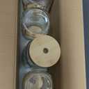 Mason 4 Pack Reusable Tea Cups, Glass Jars 24oz Wide Mouth Smoothie Cups with Bamboo Lids and Silver Straws, Drinking Glass Bubble Tea Cups for Iced Coffee Travel Bottle