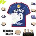 FIFA WorldCup2026 Wooden Puzzle Collectible Clutch Jersey 200Pcs DecorGift 5MM Thick Officially Merchandise, Unique shape Clutch T-Shirt Jersey design, Gift for Adult & Soccer Fan;11.8x11.3in Wall Decor