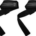 Gymreapers Lifting Wrist Straps for Weightlifting, Bodybuilding, Powerlifting, Strength Training, & Deadlifts - Padded Neoprene with 18 inch Cotton (Black/Black)