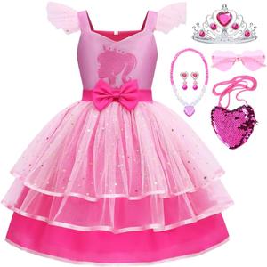 Girls Pink Cosplay Costume Dress Halloween Carnival Party Costumes With Accessories (5-6 Years)