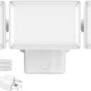 Olafus 60W Flood Lights Outdoor Plug in, Switch Controlled 6000LM LED Security Light, 6500K Outside Floodlights, IP65 Waterproof Exterior Flood Light Fixture for House Backyard Garage Patio White