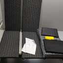 SUNNYPARK Pack of 2 Tall Planters for Outdoor Plants Rattan Modern Tall Square Planter Box with Removable Liners Indoor Outdoor Porch Patio Flower Pot (12 x 12 x 24)