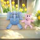 Blue Elephant Animal and Pink Pig Plush Toys,for Boys and Girls Stuffed Animal Toys, Christmas Room Decoration Party Gifts (2PCS)