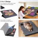 Lavievert Tilting Puzzle Board with 2-in-1 Designed Stand & Cover, Super Lightweight Felt Plateau Storage with 5 Drawers for Adults, Portable Jigsaw Puzzle Table for Up to 1000 Pieces Gray