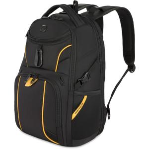 SwissGear 1900 Mini ScanSmart 16-Inch Backpack, Fits Up to 13-Inch Laptop, RFID Protection & ScanSmart TSA-Friendly Compartment, Black/Yellow