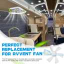 14" RV Roof Vent for Camper Trailer Universal White Lid Roof Vent with 12V RV Vent Fan 6" Blades White lid Inner for Garnish Ring