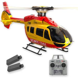 C190 H145 6CH Remote Control Helicopter Aircraft for Adults Beginners RC Heli Single Rotor No Ailerons Maintain Altitude Hover/Optical Flow Positioning RTF 335MM (Yellow 2-Battery), 33.02 cm