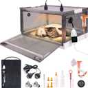 Puppy Incubator with Heating and Oxygenator, Incubator for Puppies, Kitten Incubator, Dog Incubator for Puppies, Puppy Whelping Supplies with Puppy Bed Mat, Temperature and Humidity Detection, 55L