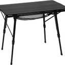 Portal Camping Table Foldable Portable with Adjustable Legs, Aluminum Folding Table Roll Up Table with Carrying Bag for Outdoor, Beach, Picnic, Backyards, BBQ and Party, Black (Large-35.4"L x 20.9"W)
