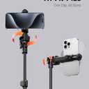VIMOSE 66" Phone Tripod, Tripod for iPhone with Remote & Phone Stand, Extendable Cell Phone Tripod for Video Recording, Ultimate Tripod & Monopod Accessories for iPhone/Android, Clamp Mount