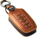 Key Fob Cover Compatible with 2018-2025 Toyota Camry RAV4 Highlander Avalon C-HR Prius Corolla GT86 Smart Key (4b-brown)