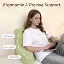 NOONTIDE Reading Pillow with Top Handle,Uniquely Designed Soft Fabric, Ergonomic Back Support for Bed,Cover Washable Sit up Pillow,Watching TV/Gaming/Relaxing(Green)