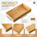 Chengu 2 Pcs Bamboo Bathroom Trays Small Vanity Tray for Toilet Tank and Bathroom Counter Top, Wood Napkin Holder Tray Organizer for Soap Dispenser Perfume Home Kitchen Decor, 9.8 x 5.5 Inch