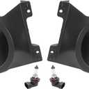 HECASA Fog Light Bezel W/H10 Bulbs Compatible with 2009-2014 Ford F-150 Replacement for FO2602100 FO2603100 Bumper Driving Fog Lamps Cover Black Trim