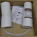 Set of 2 Pure White Linen Drum Lamp Shade 13" Top x 13" Bottom x 10" High (Spider) Contemporary Lamp Shades for Table Lamps & Bedside Lamps Replacement Lampshade - GO&SO - Assembly is Required