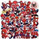 4 x 50pcs Spiderman Stickers for Water Bottle, Cool SuperHero Movie Waterproof Vinyl Decal for Kids Teen Adult Laptop Skateboard Phone Travel Case Bike Guitar Computer